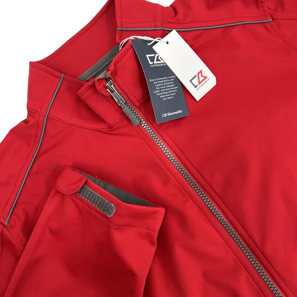 CUTTER & BUCK WeatherTec Men's XL NWT Red Full-Zip Wind/Water Resistant Jacket